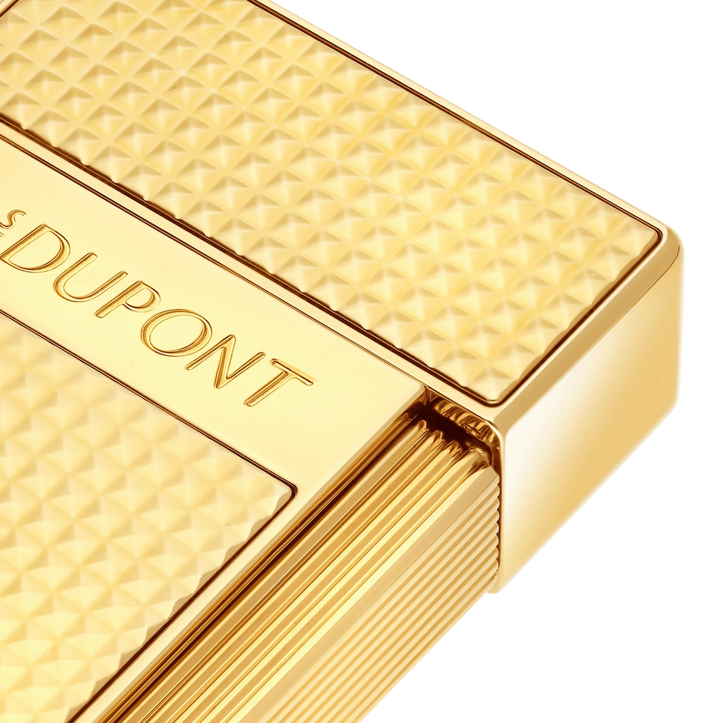S.T. DUPONT Biggy Diamond Head Gold Lighter/Briquet 025209