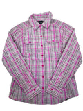 Womens Plaid Button Up Long Sleeve Shirt