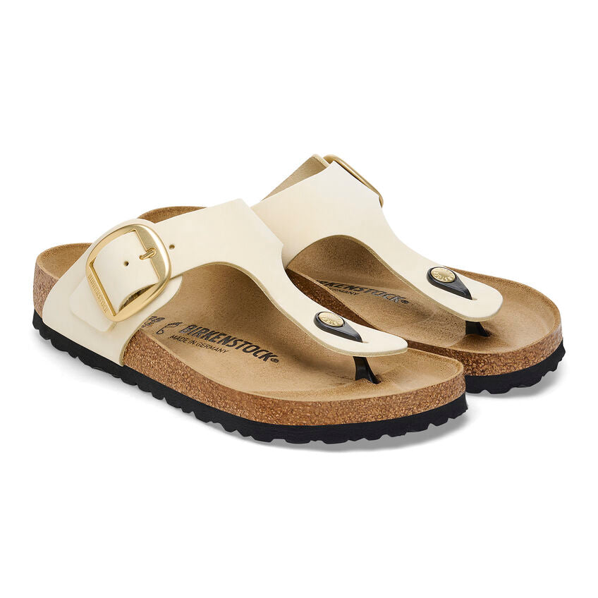 Women's Gizeh Big Buckle Nubuck Leather Ecru Regular/Wide