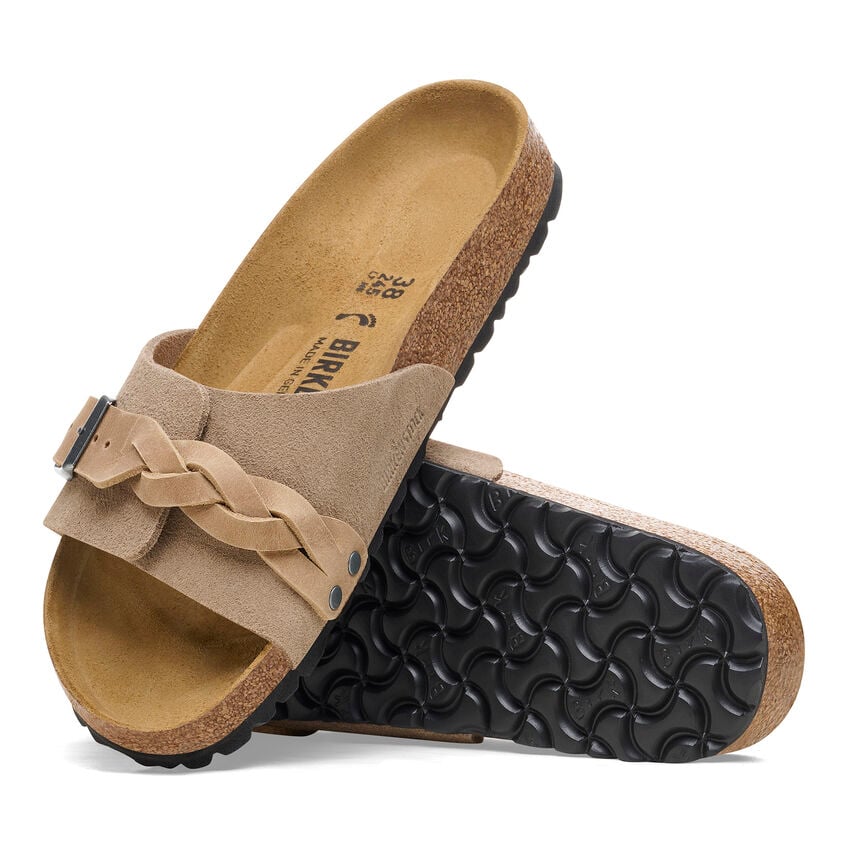 Women's Oita Braided Suede Leather Taupe Medium/Narrow