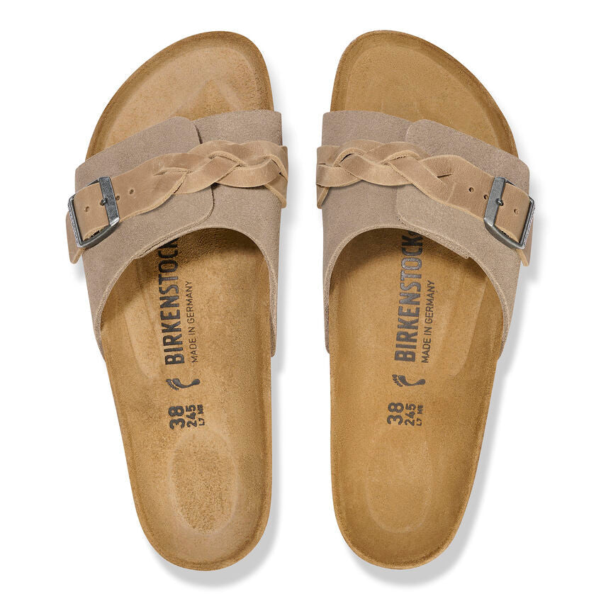 Women's Oita Braided Suede Leather Taupe Medium/Narrow