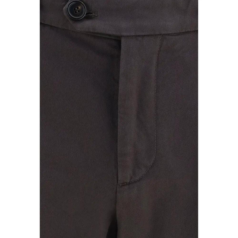 Brunello Cucinelli Brown Cotton Casual Pants