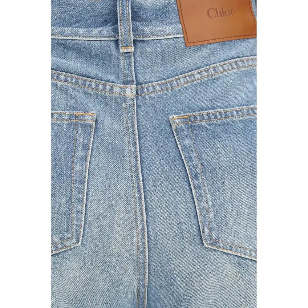 Chloé Blue Cotton Flared Jeans