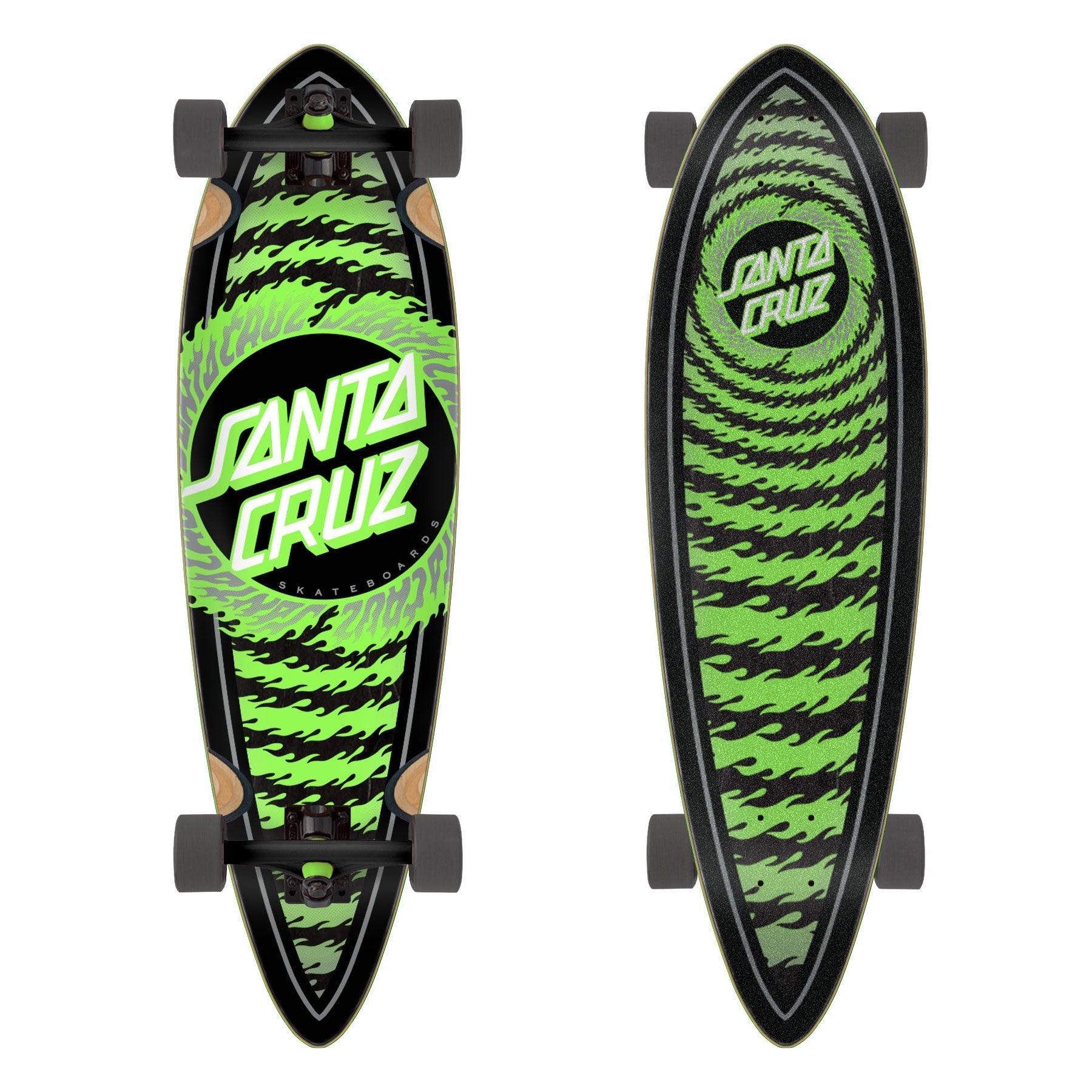 Santa Cruz Longboard Complete Flame Ringed Dot Pintail 9.2" x 33"