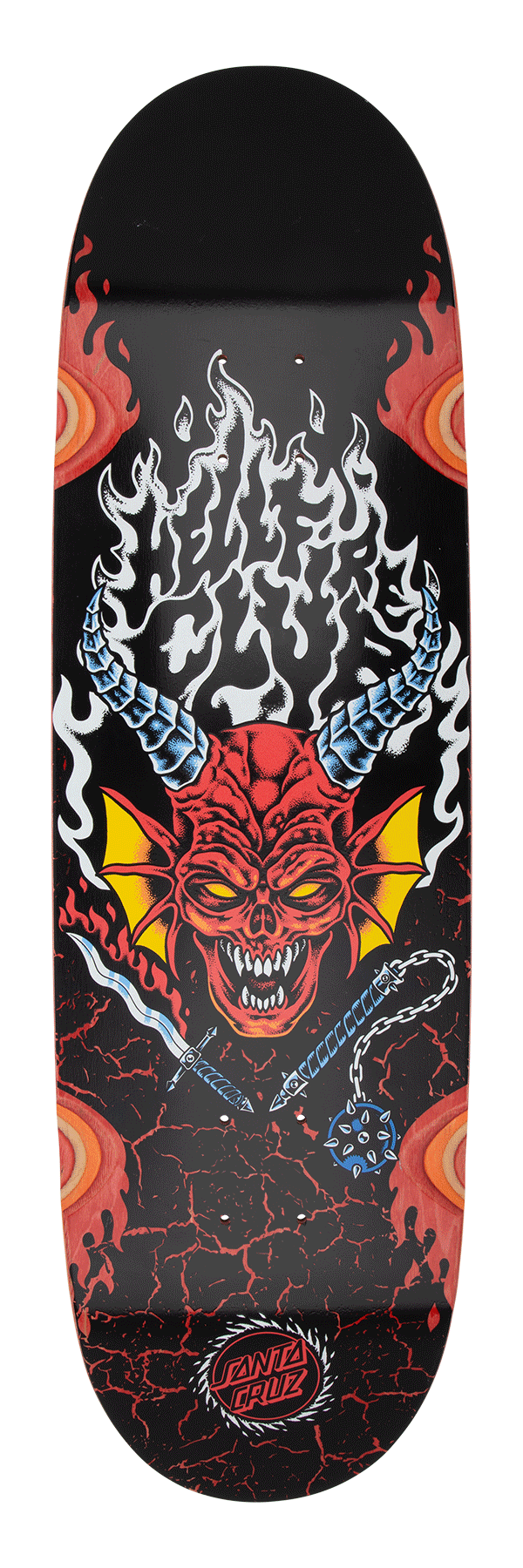 Santa Cruz x Stranger Things Skateboard Deck Hellfire Club Flames 9.0" x 32"