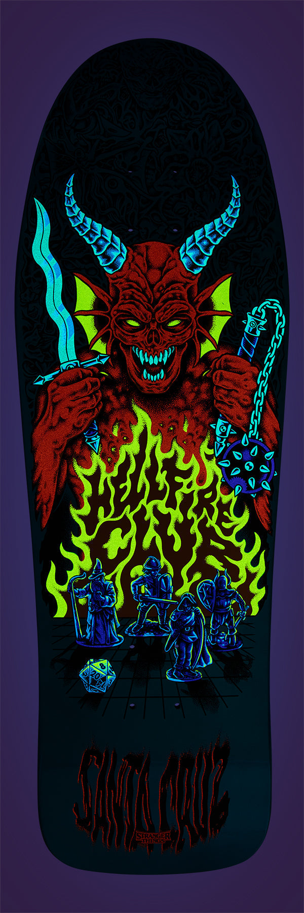 Santa Cruz x Stranger Things Skateboard Deck Knox Hellfire Pit 10.07" x 31.275"