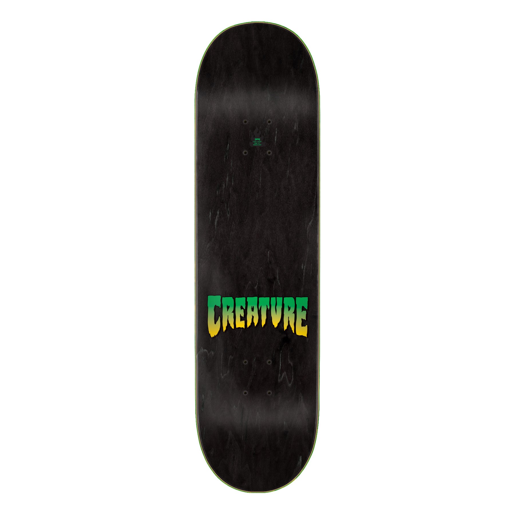 Creature Skateboard Deck Logo Green 7.25" x 29.9"