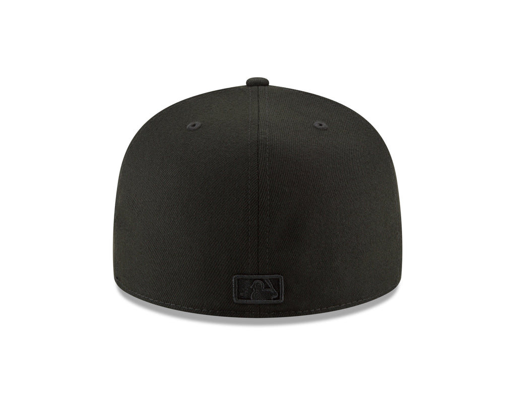 MLB Batterman Logo New Era Men's Black on Black 59Fifty Fitted Hat