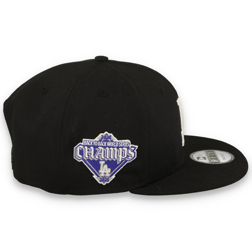 New Era Los Angeles Dodgers 2025 World Series Side Patch 9FIFTY Snapback Hat-Black/White