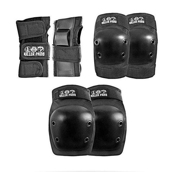 187 Six Pack Adult Pad Set Knee/Elbow/Wrist - Black S/M