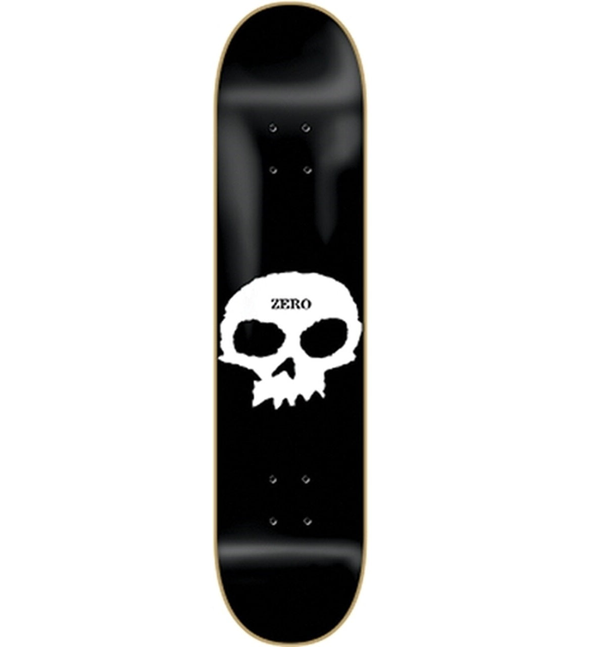 Zero Single Skull Skateboard Deck - 8.125" Black/White