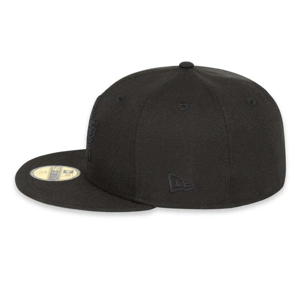 Toronto Maple Leafs NHL New Era Men's Black on Black 59Fifty Fitted Hat