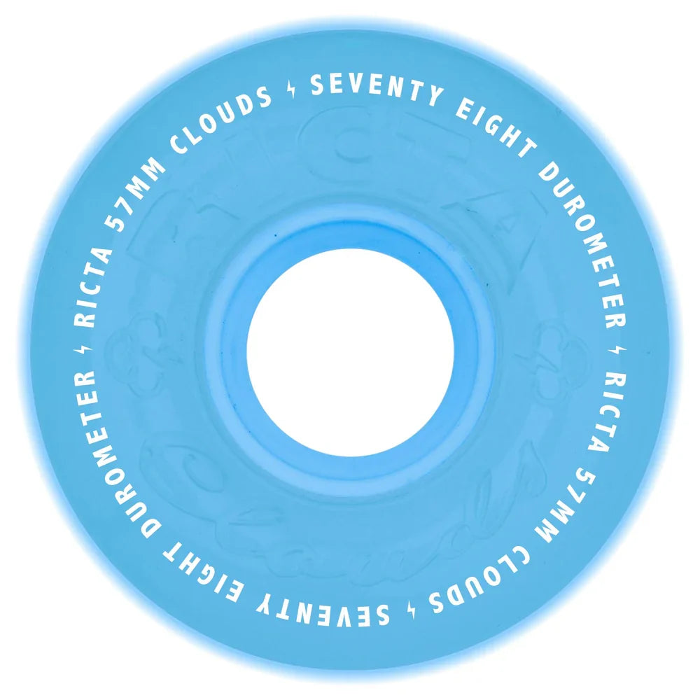 Ricta Clouds Wheels 57mm 78a - Aqua Glow In The Dark (Set)