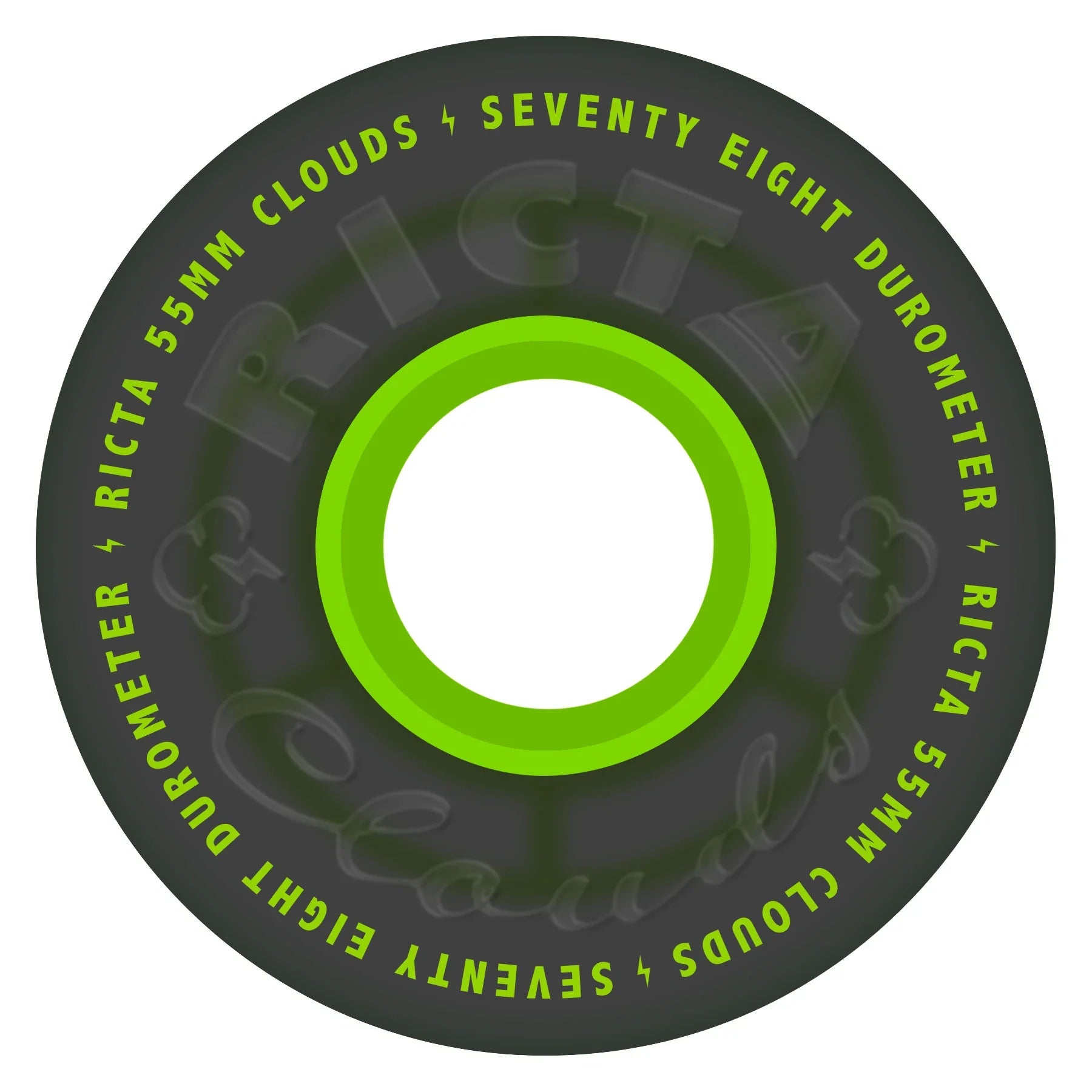 Ricta Clouds Wheels 55mm 78a - Transparent Black/Green (Set)