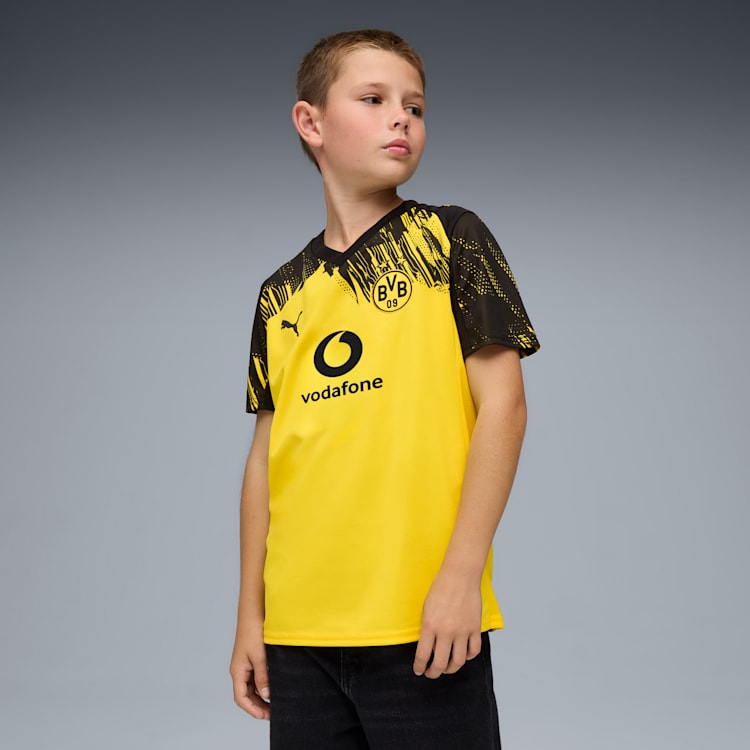 Puma Borussia Dortmund Replica Home 25/26 Big Kids' Soccer Jersey