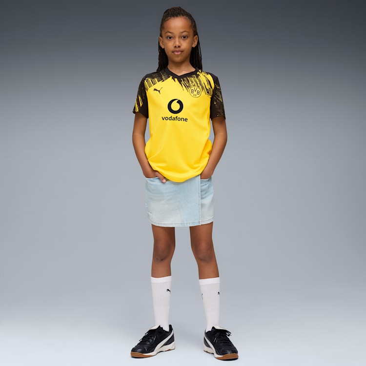 Puma Borussia Dortmund Replica Home 25/26 Big Kids' Soccer Jersey