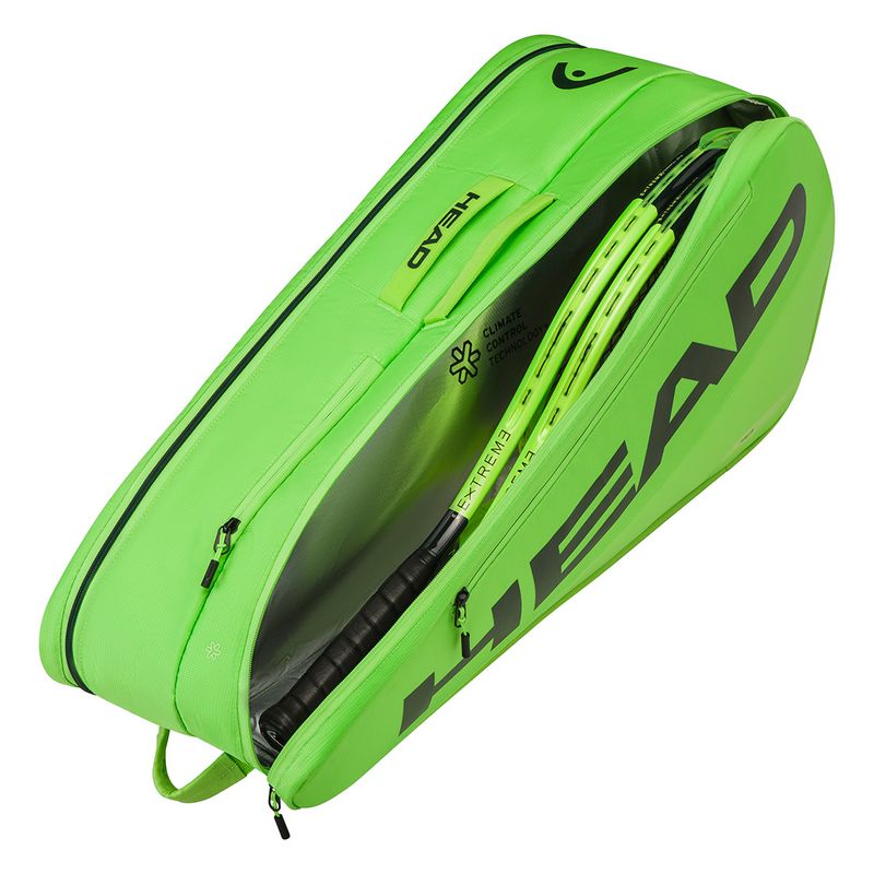 Head Tour M Tennis Racquets Bag 6 Pack Sharp Green