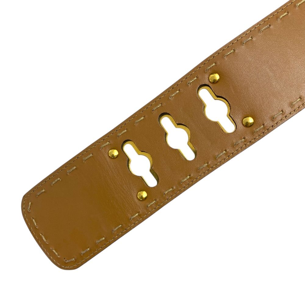 Celine Mantel Chain Belt Turnlock Leather Black Gold