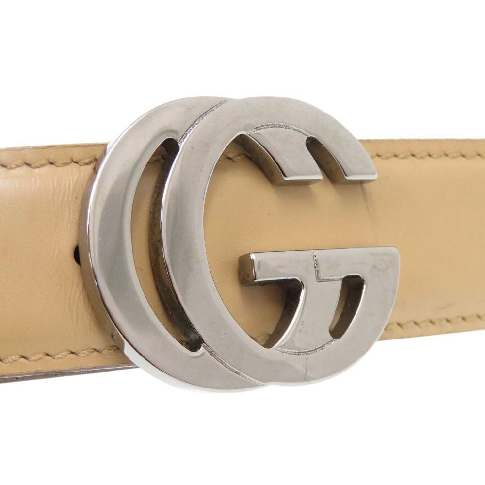 Gucci Interlocking Leather Beige Belt