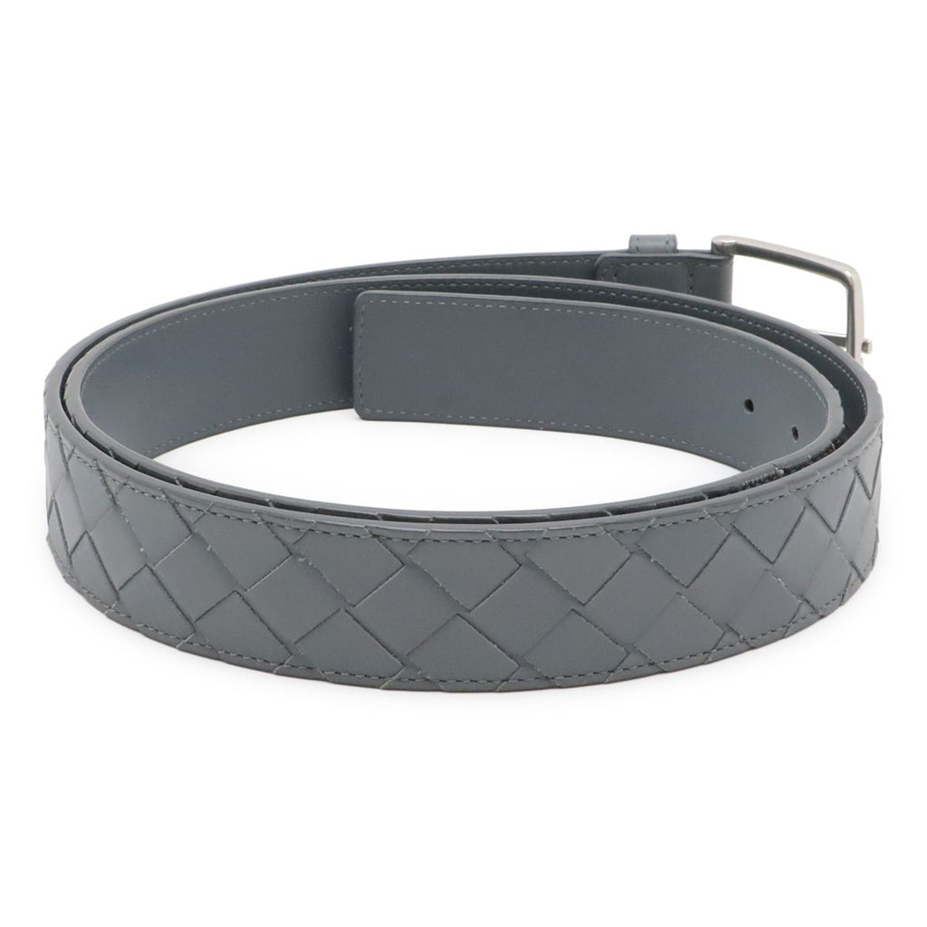 Bottega Veneta Intrecciato Belt Leather Gray