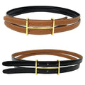 Hermes Belt Double Strand Thin Reversible 80 Camel Black Gold