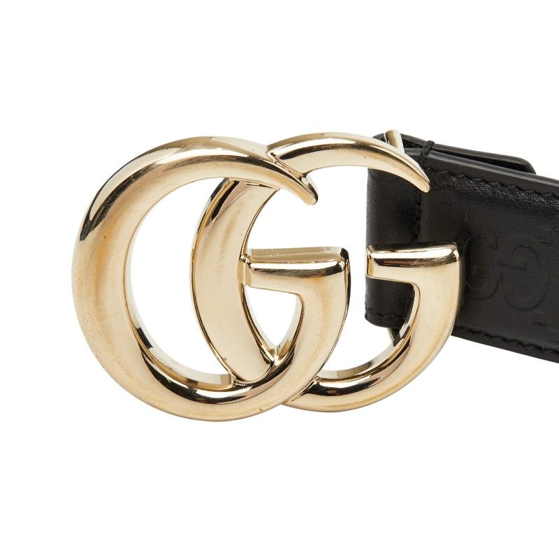 Gucci Double Buckle Belt 75 30 Black Leather