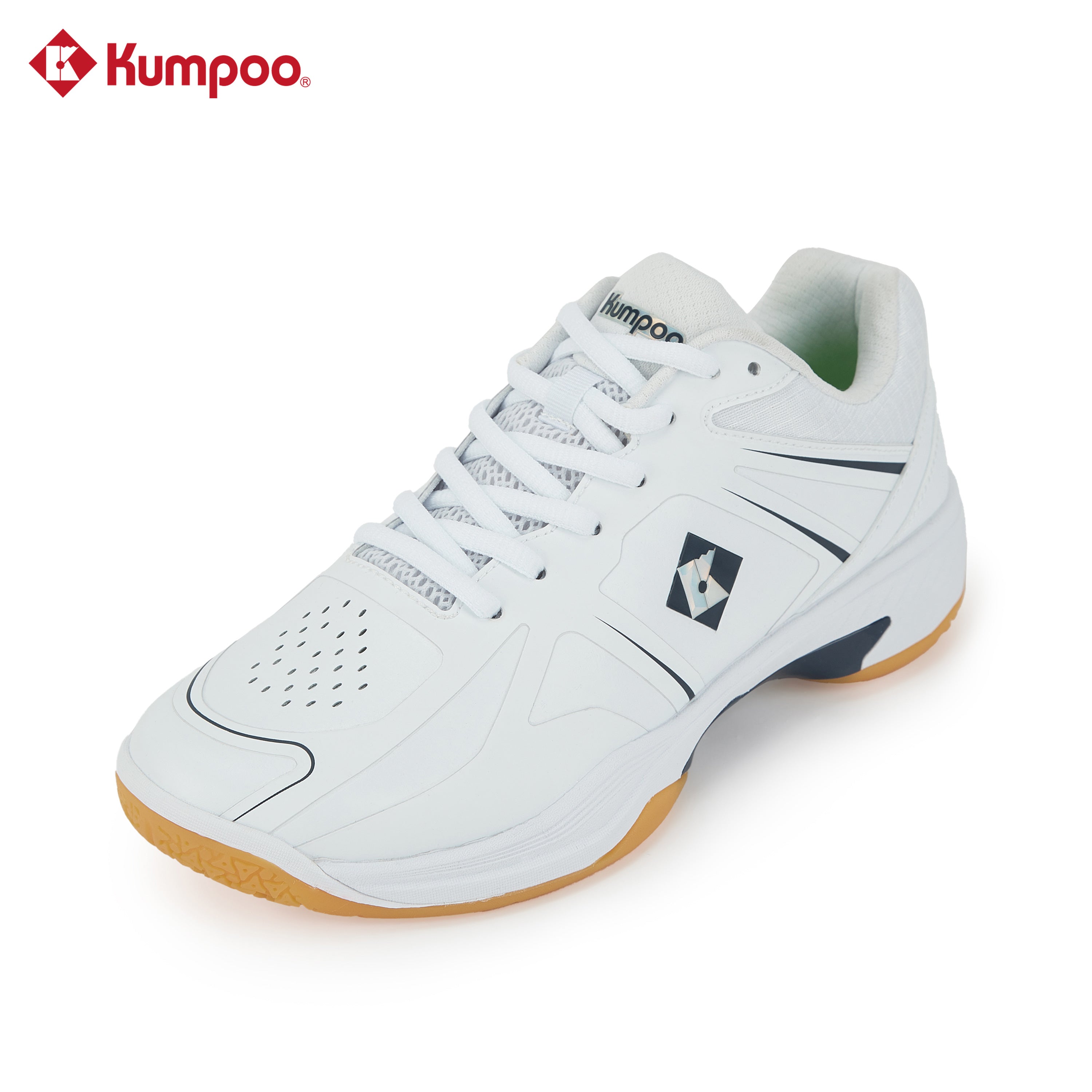 Kumpoo KH-G805 Lite Pro Badminton Shoe(White/Navy Blue)
