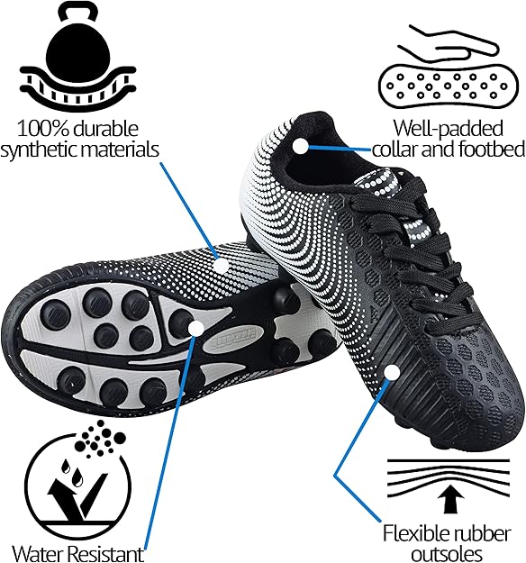 Vizari Youth Stealth Firm Ground Soccer Cleats