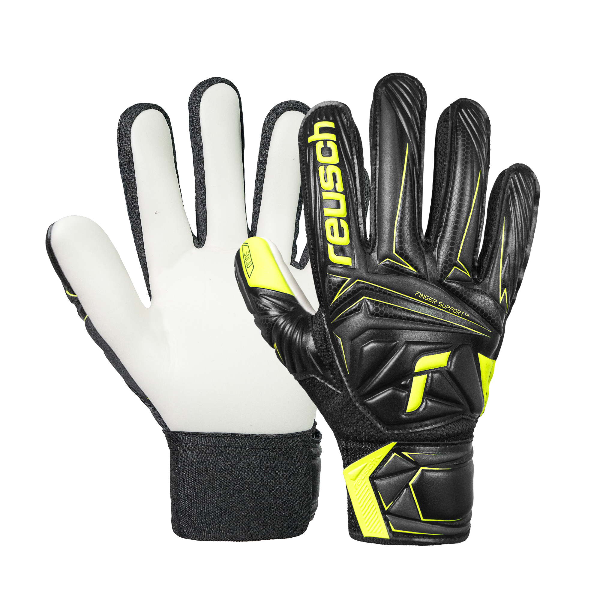 Reusch Attrakt Starter Solid Finger Support Junior Goalkeeper Gloves