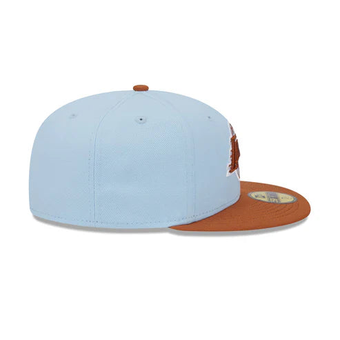 New Era Los Angeles Lakers Color Pack 59FIFTY Fitted Hat-Light Blue/Rust Orange
