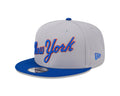 New York Mets MLB New Era Men's Grey/Royal Blue 9Fifty 2025 Batting Practice Snapback