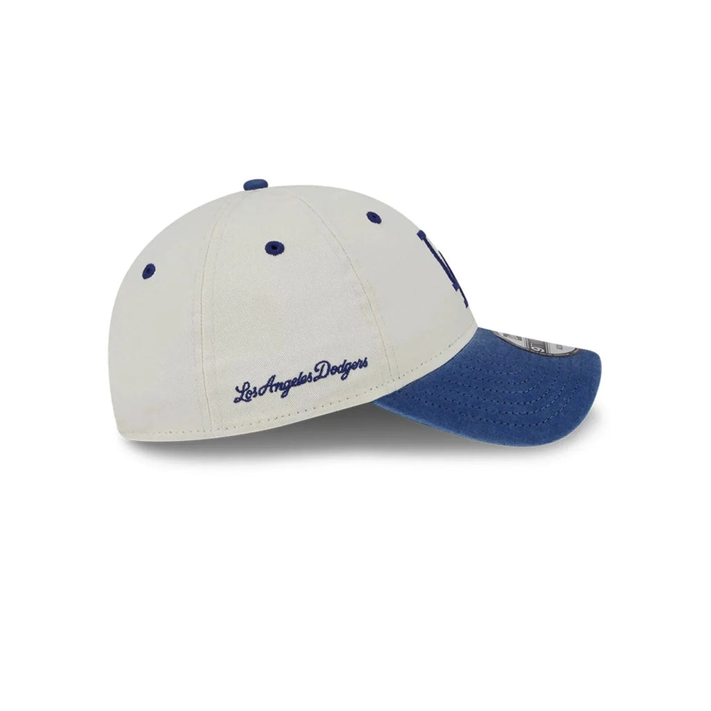 Los Angeles Dodgers MLB New Era Men's White/Royal 9Twenty Classic Sidescript Adjustable Hat