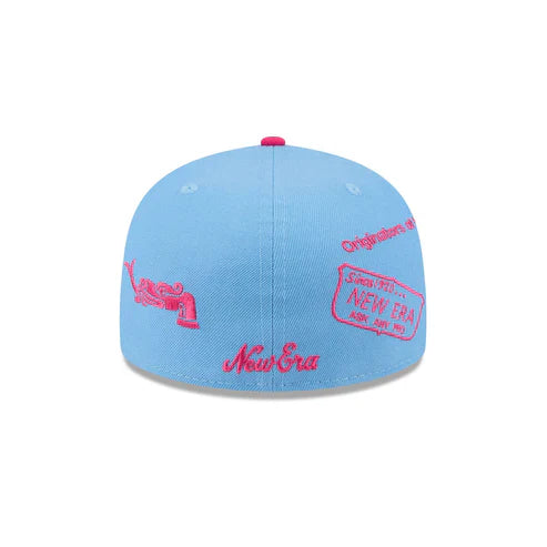 New Era Mexico Anniversary Logos 59FIFTY Fitted Hat-Sky Blue/Pink