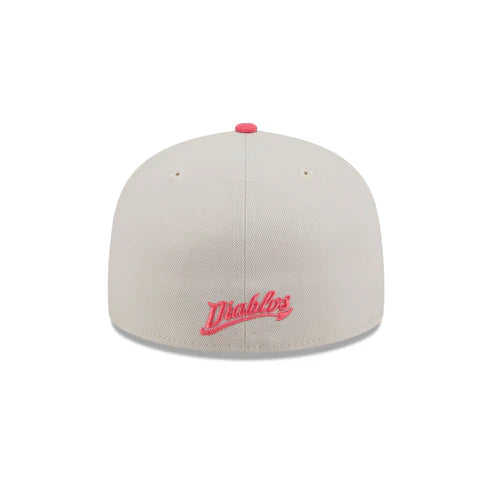 New Era Diablos Rojos Del Mexico Two-Tone Coral 59FIFTY Fitted Hat-Pink