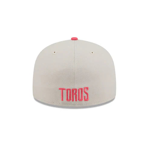 New Era Toros De Tijuana Two-Tone Coral 59FIFTY Fitted Hat-Pink