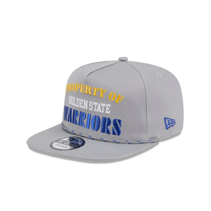 New Era Golden State Warriors Vintage Gray Rope Golfer Snapback Hat-Gray