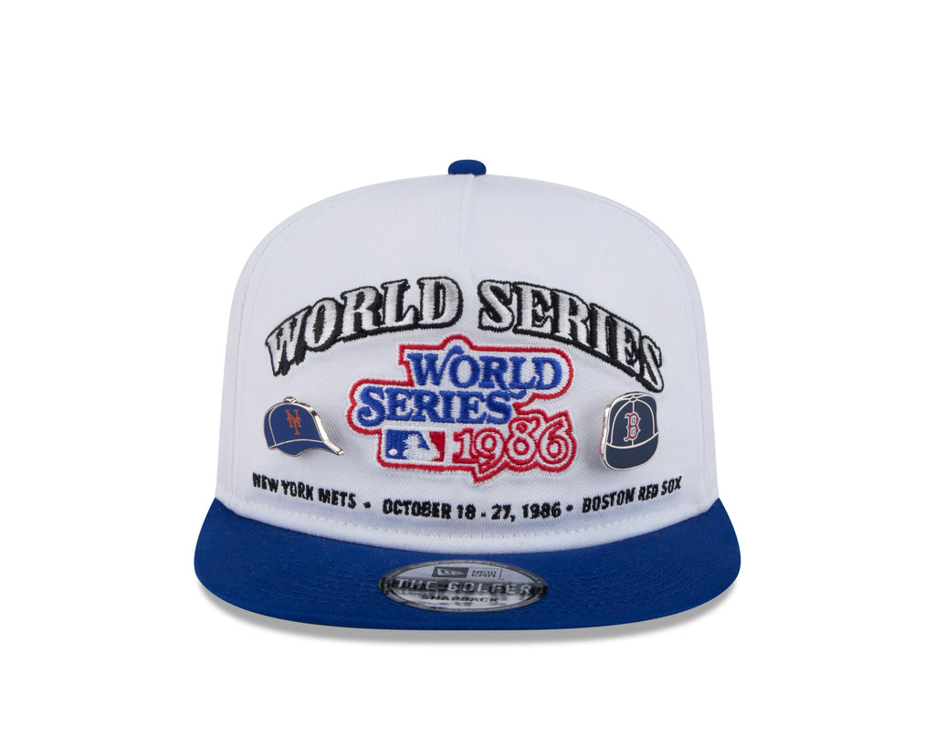 1986 World Series MLB New Era Men's White Golfer Championship Pin Snapback