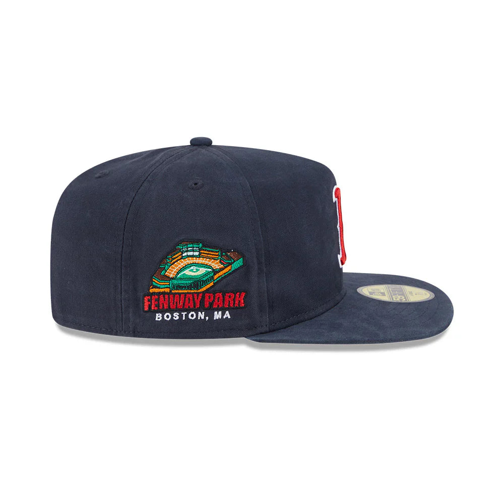 Boston Red Sox MLB New Era Men's Dark Blue 59Fifty A-Frame Championship Side Flag