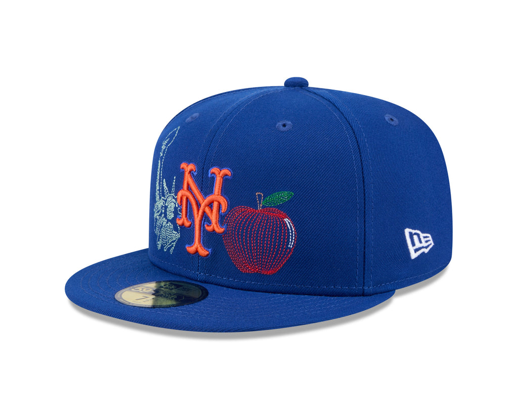 New York Mets MLB New Era Men's Royal Blue 59Fifty State Stitch Fitted Hat