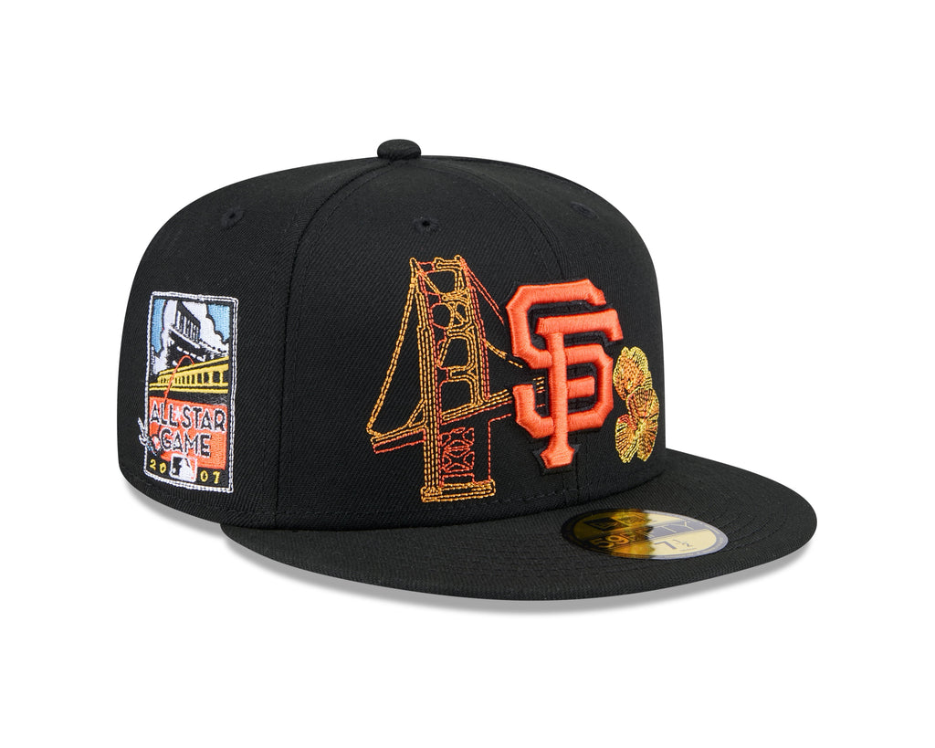 San Francisco Giants MLB New Era Men's Black 59Fifty State Stitch Fitted Hat