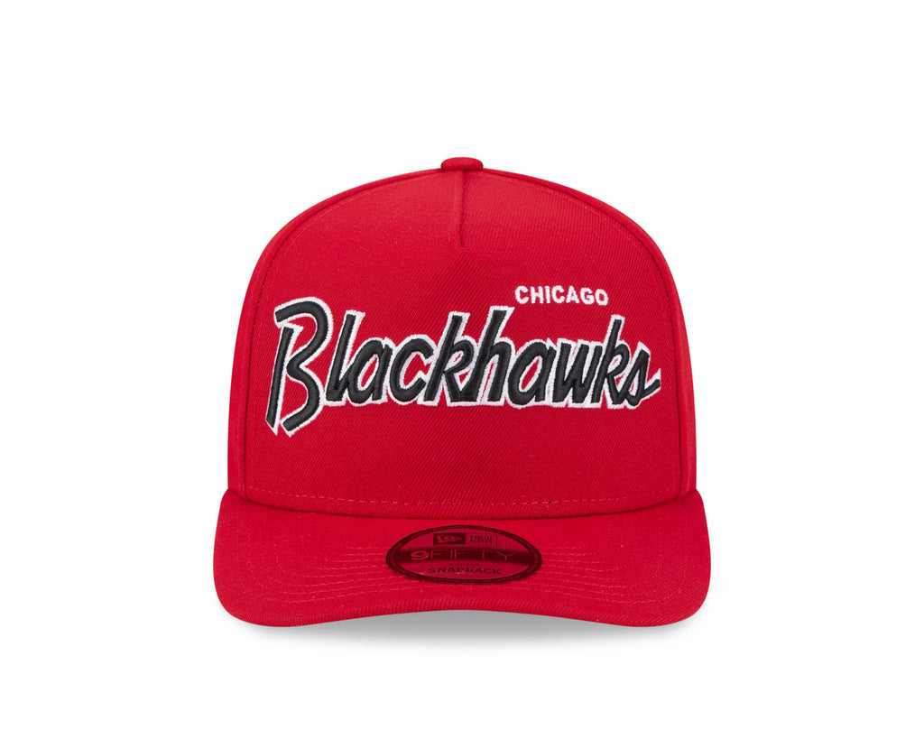 Chicago Blackhawks NHL New Era Men's Red 9FIfty Script A-Frame Snapback