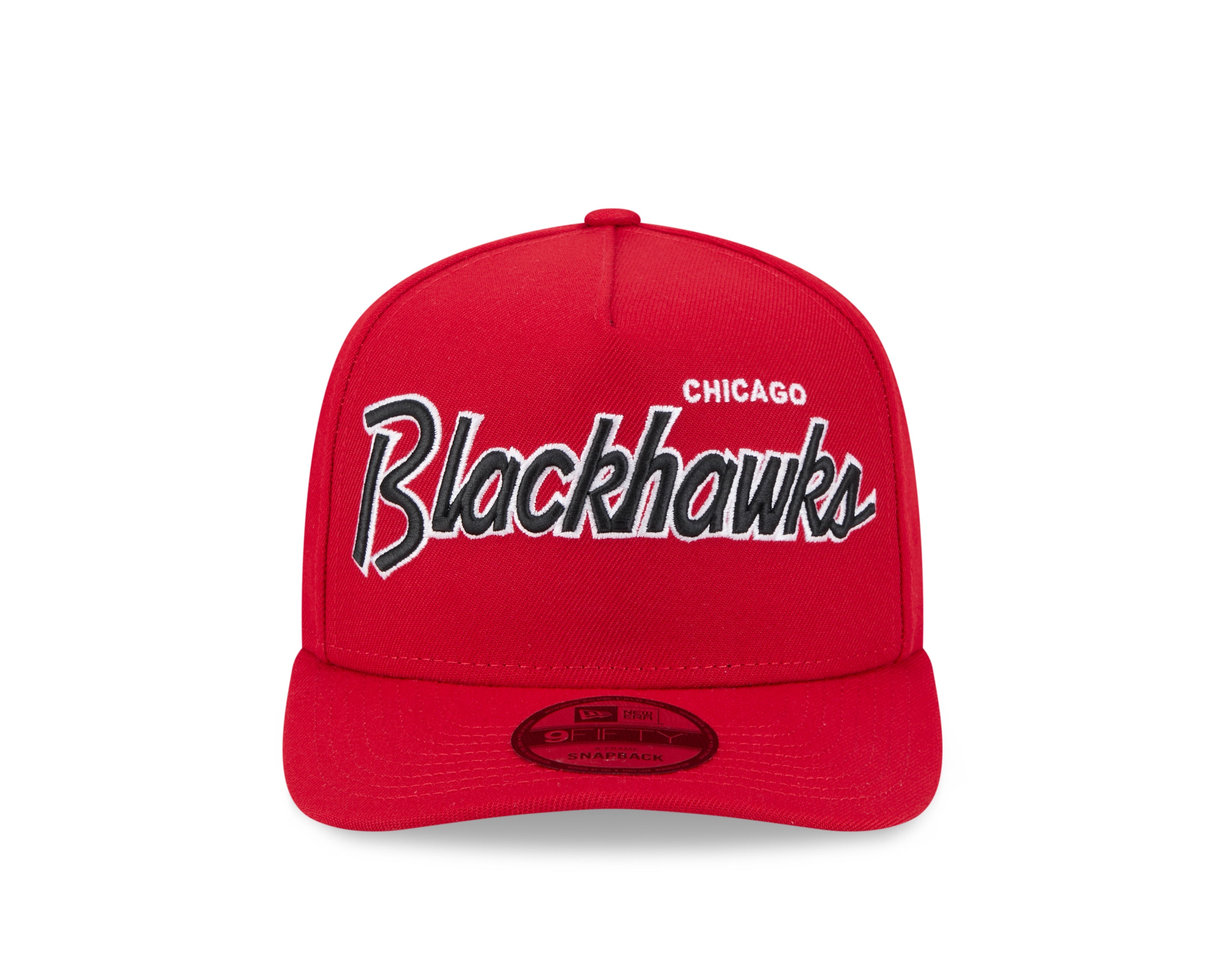 Chicago Blackhawks NHL New Era Men's Red 9FIfty Script A-Frame Snapback