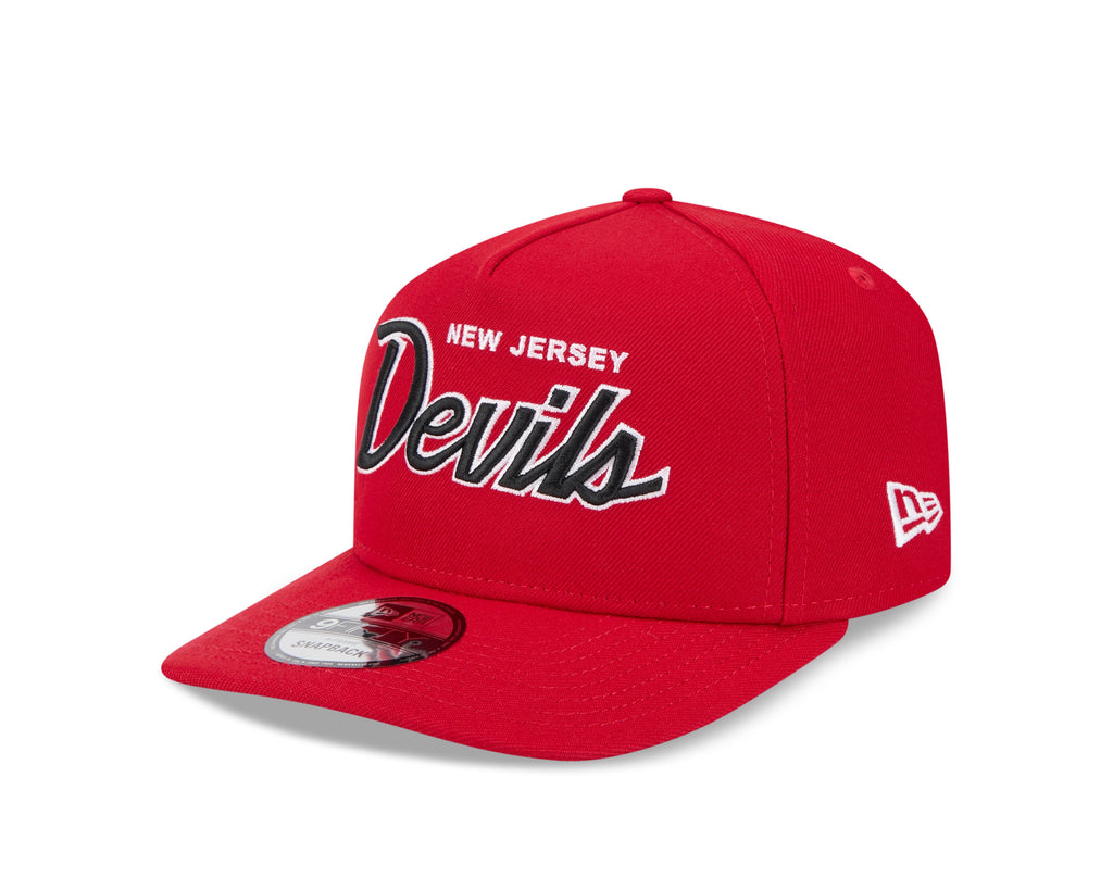 New Jersey Devils NHL New Era Men's Red 9FIfty Script A-Frame Snapback