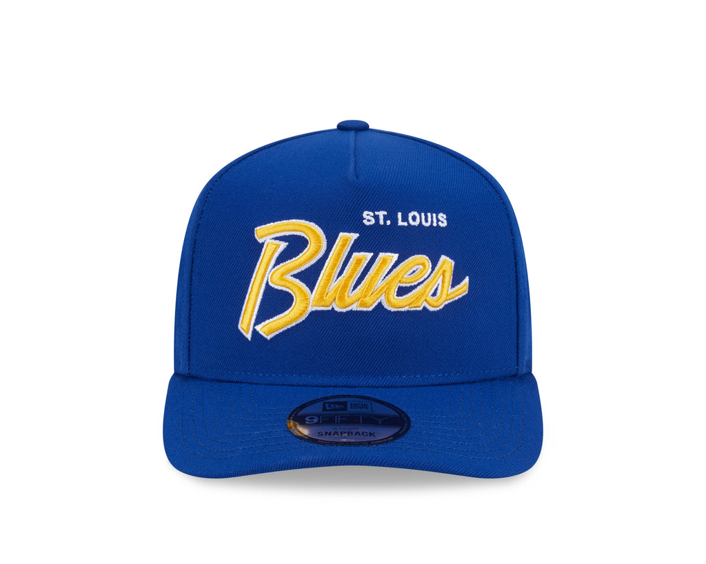 St. Louis Blues NHL New Era Men's Royal 9FIfty Script A-Frame Snapback