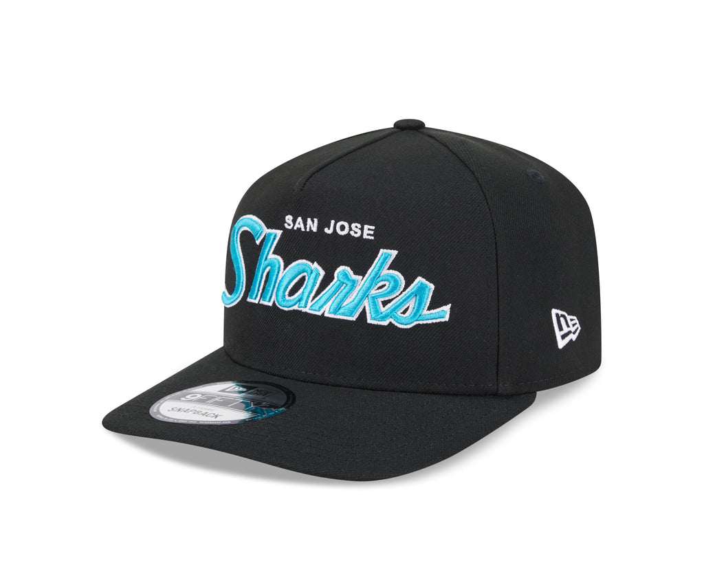 San Jose Sharks NHL New Era Men's Black 9FIfty Script A-Frame Snapback