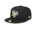 Pittsburgh Penguins NHL New Era Men's Black 59Fifty Core Fitted Hat