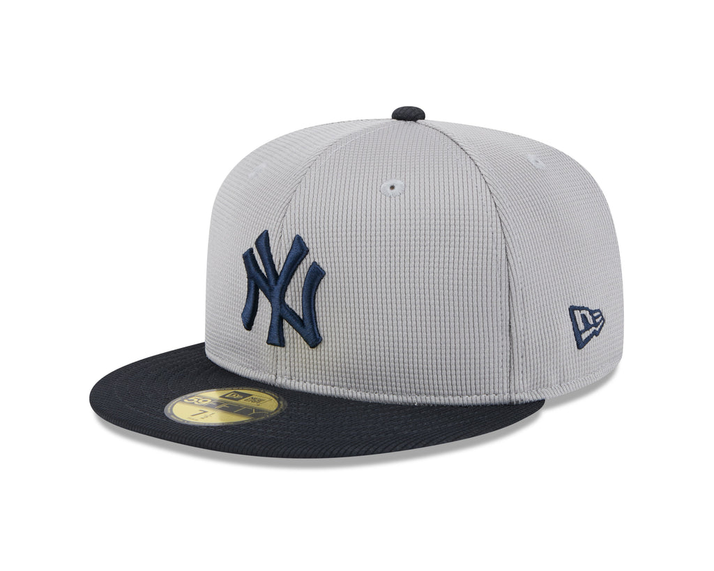 New York Yankees MLB New Era Men's Grey/Navy 59Fifty 2025 Spring Training Fitted Hat