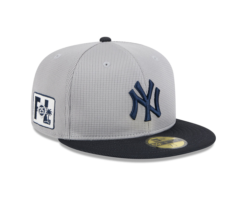 New York Yankees MLB New Era Men's Grey/Navy 59Fifty 2025 Spring Training Fitted Hat