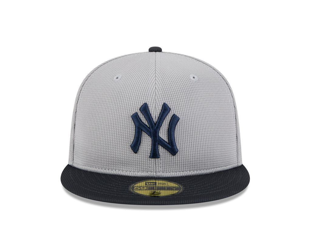 New York Yankees MLB New Era Men's Grey/Navy 59Fifty 2025 Spring Training Fitted Hat