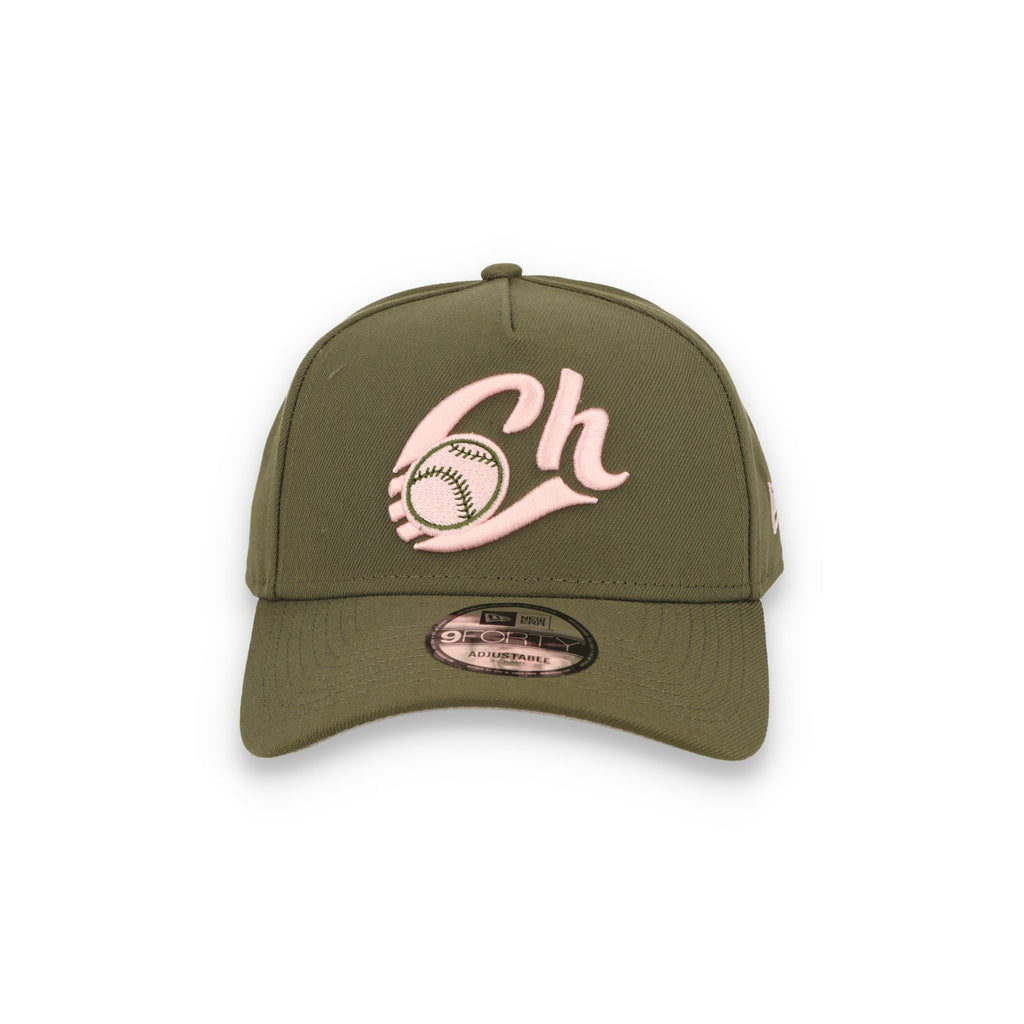 New Era Charros de Jalisco A-Frame 9FORTY Adjustable Hat-Olive/Pink